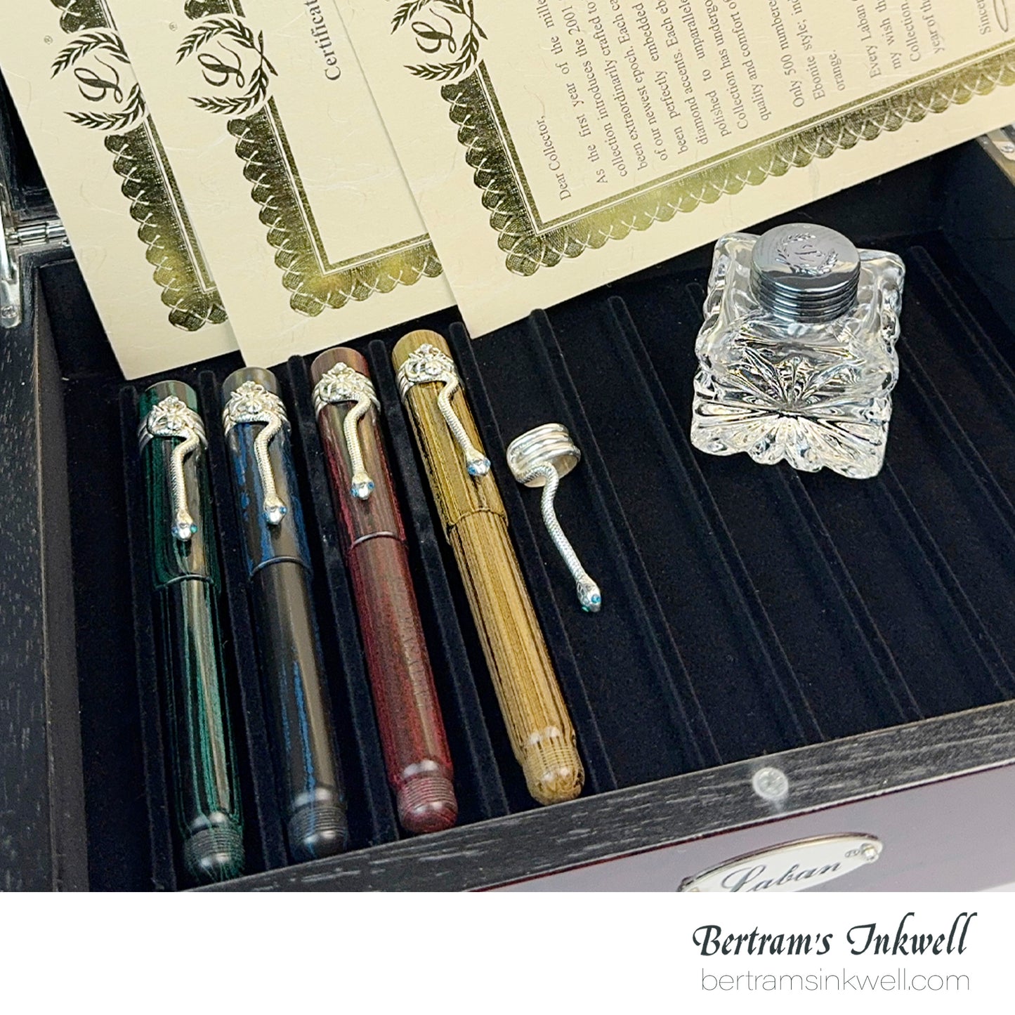 Laban Ebonite Serpent Quartet Limited Edition Rollerball Pen Set 2001