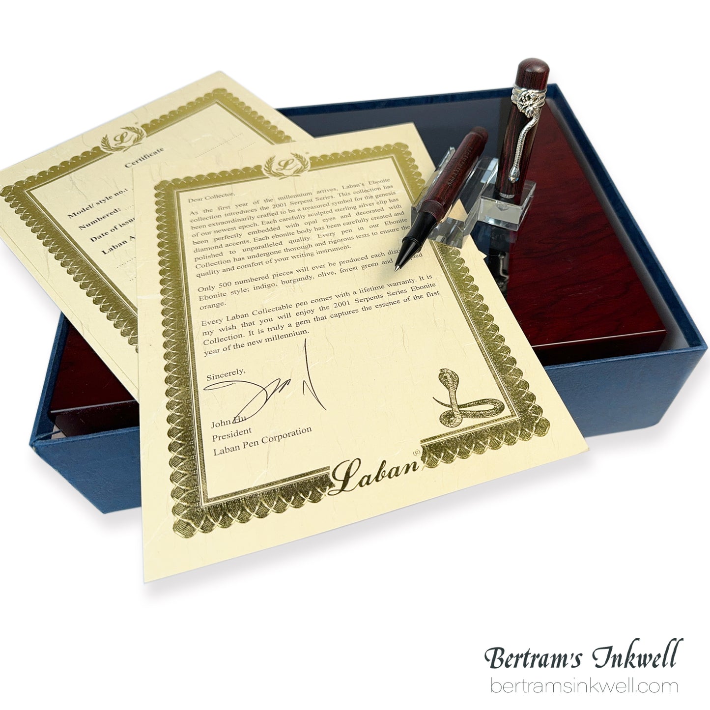 Laban Ebonite Serpent Quartet Limited Edition Rollerball Pen Set 2001