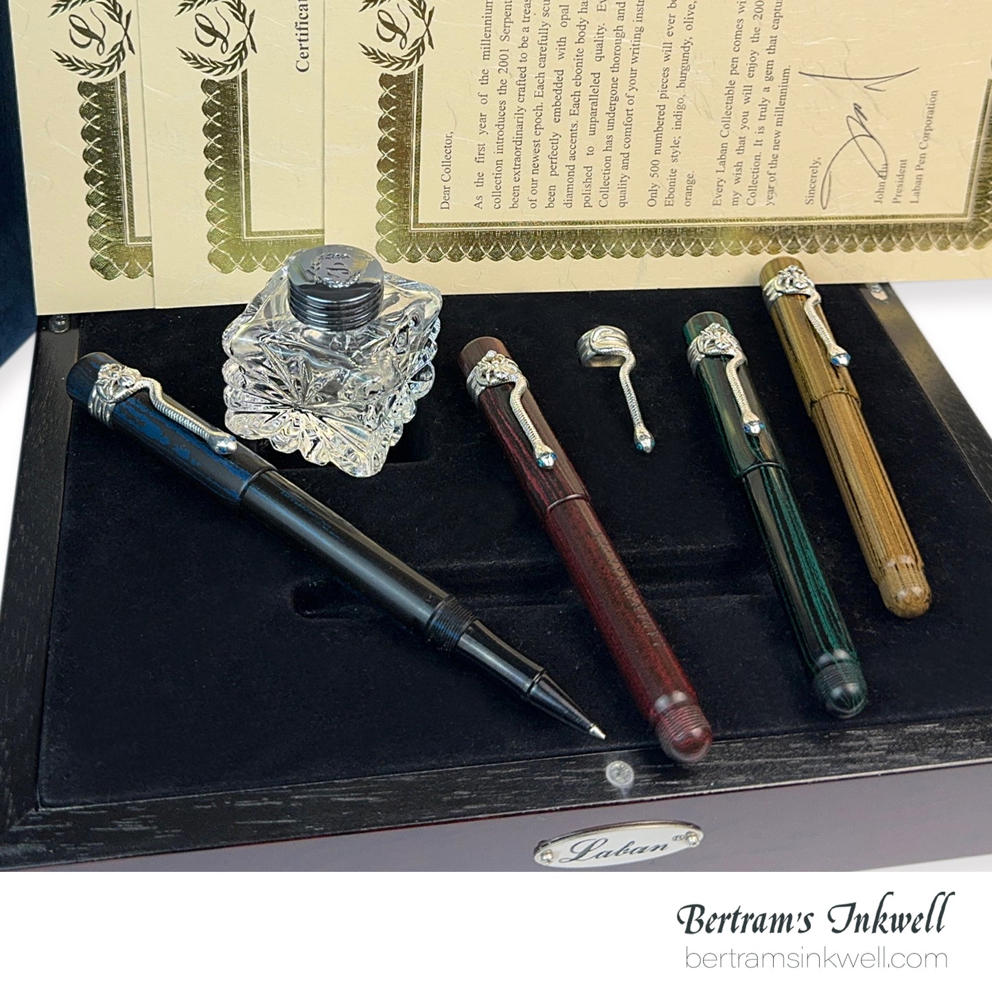 Laban Ebonite Serpent Quartet Limited Edition Rollerball Pen Set 2001