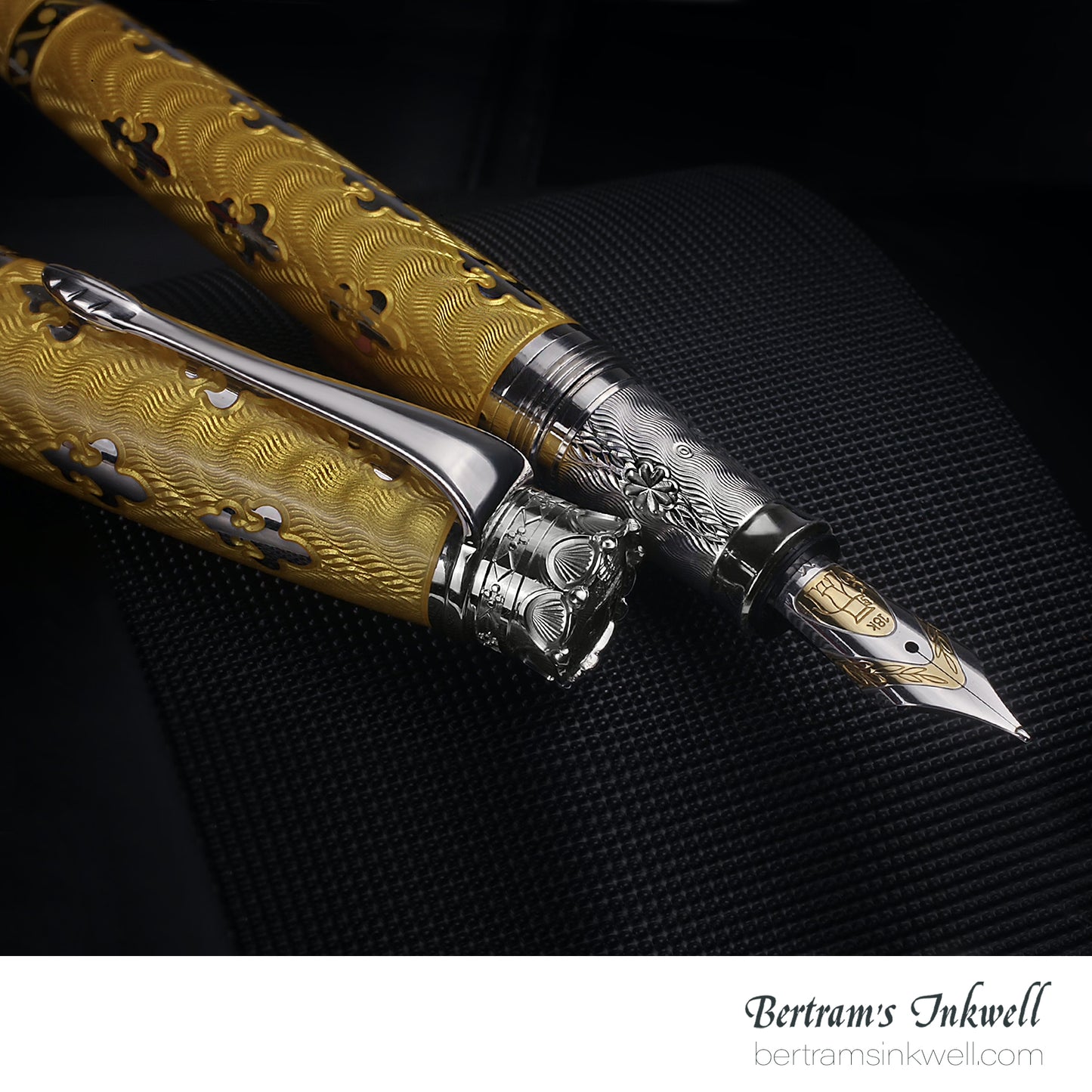 Michel Perchin Fleur-De-Lis Coronation Yellow Limited Edition Fountain Pen, 1999