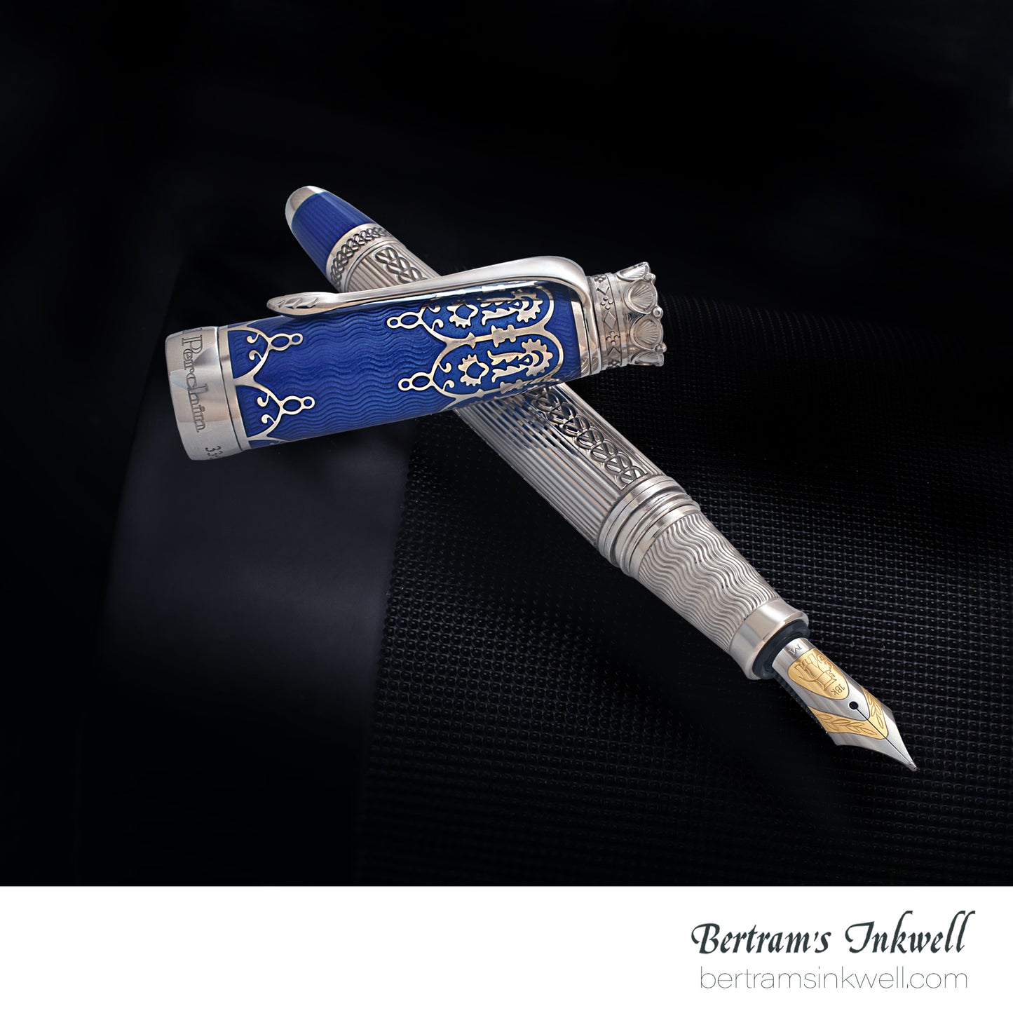 Michel Perchin Imperial 10th Anniversary Blue Rhodium Limited Edition Fountain Pen, 2005