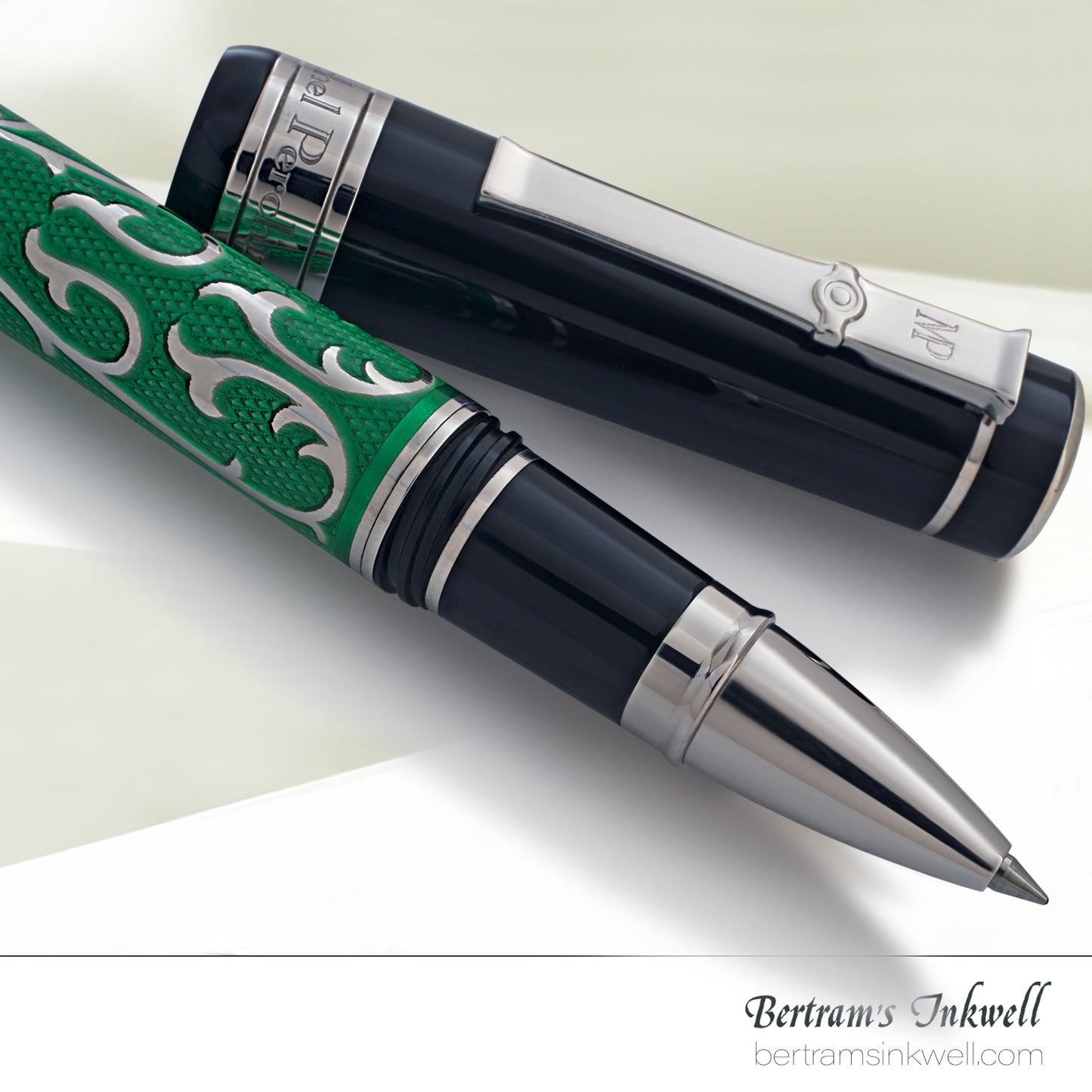 Michel Perchin MP4 Emerald Green Enamel Rhodium Limited Edition Rollerball Pen, 2005