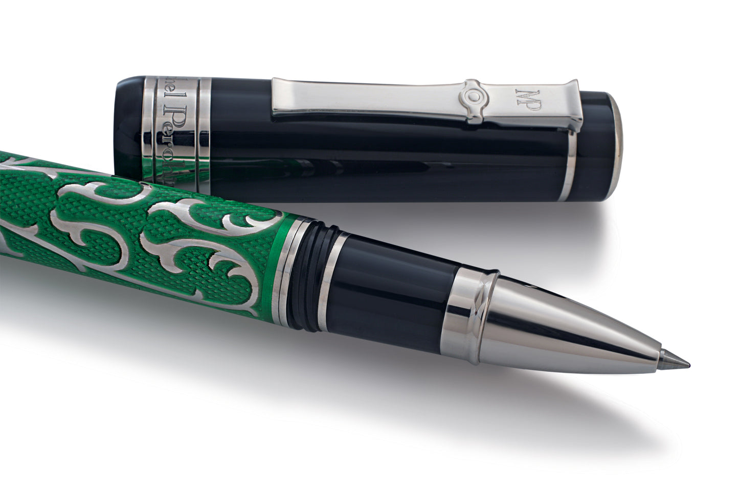 Michel Perchin MP4 Emerald Green Enamel Rhodium Limited Edition Rollerball Pen, 2005