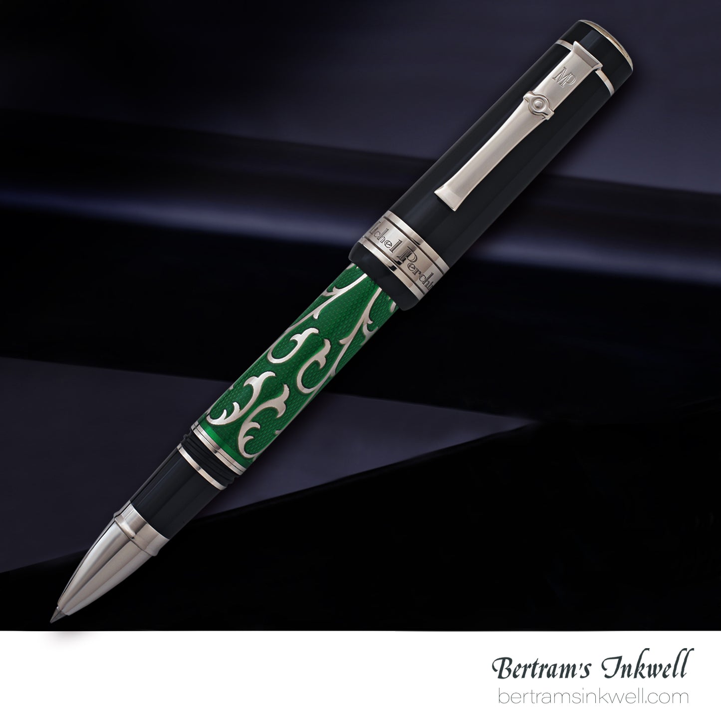 Michel Perchin MP4 Emerald Green Enamel Rhodium Limited Edition Rollerball Pen, 2005