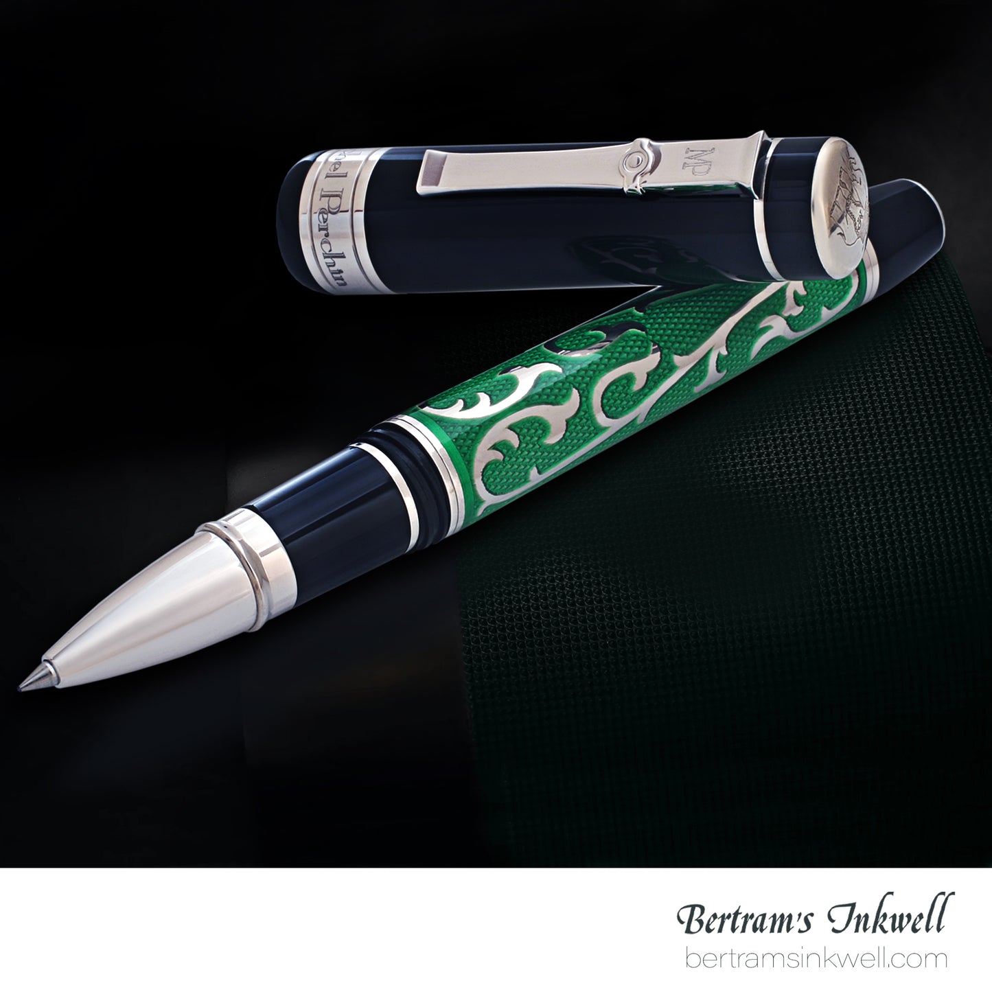 Michel Perchin MP4 Emerald Green Enamel Rhodium Limited Edition Rollerball Pen, 2005