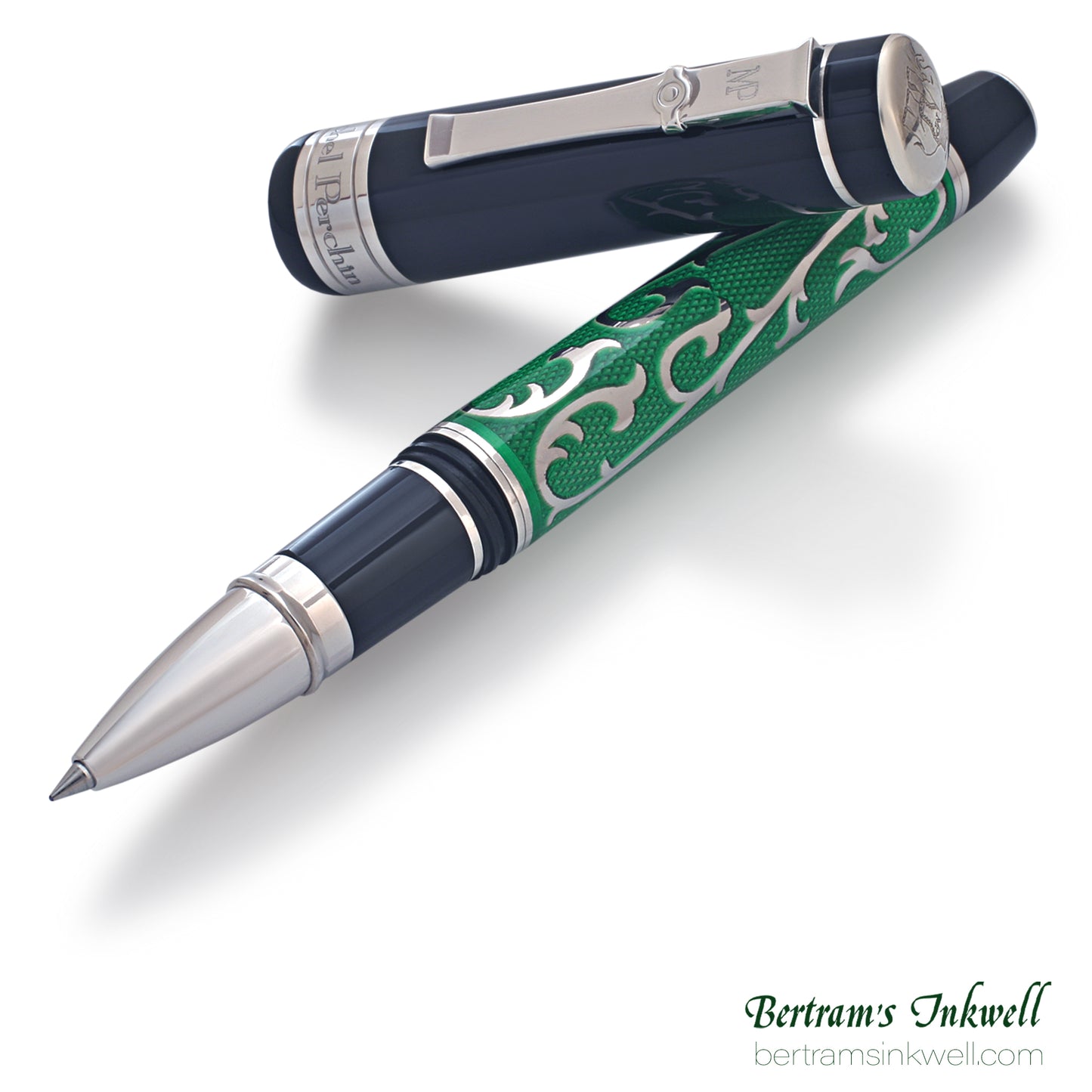Michel Perchin MP4 Emerald Green Enamel Rhodium Limited Edition Rollerball Pen, 2005