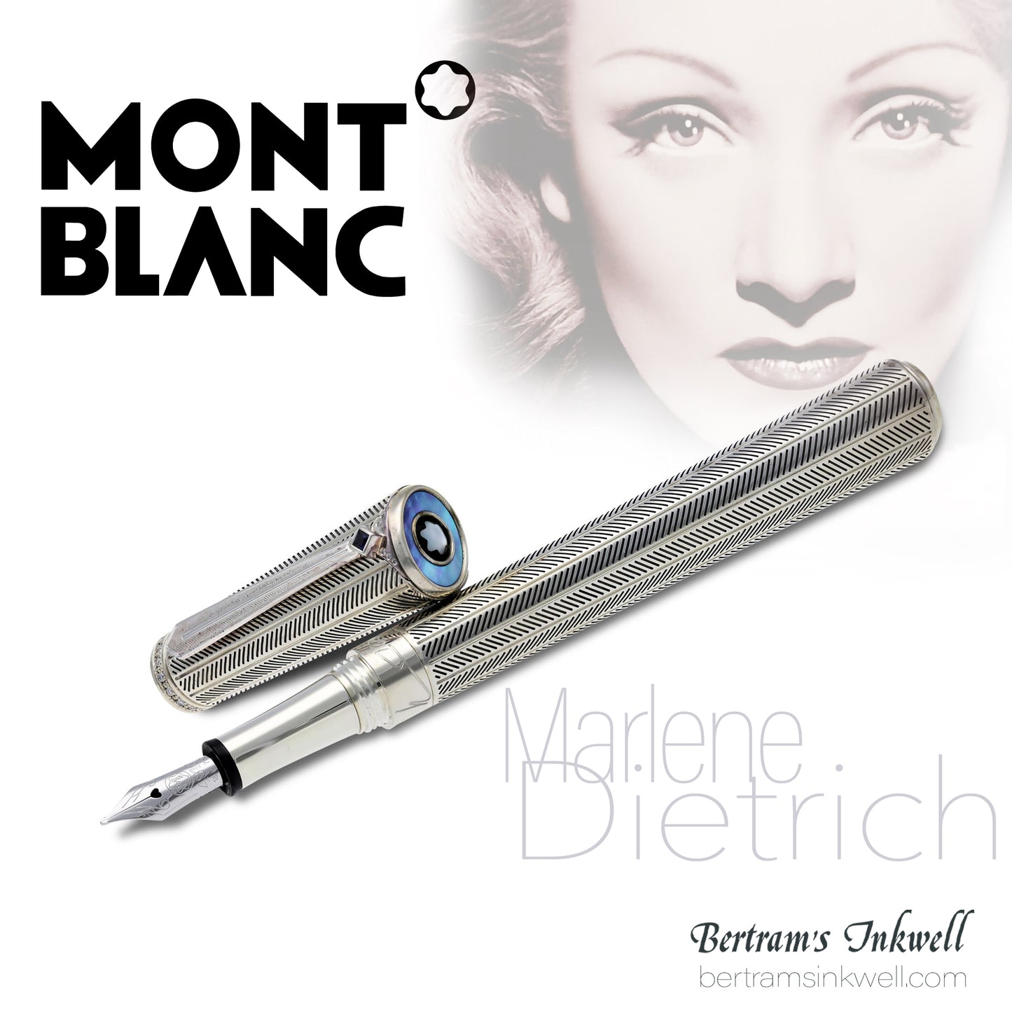 Montblanc Marlene Dietrich 1901 Silver and Diamonds Limited Edition Fountain Pen 101402, 2007