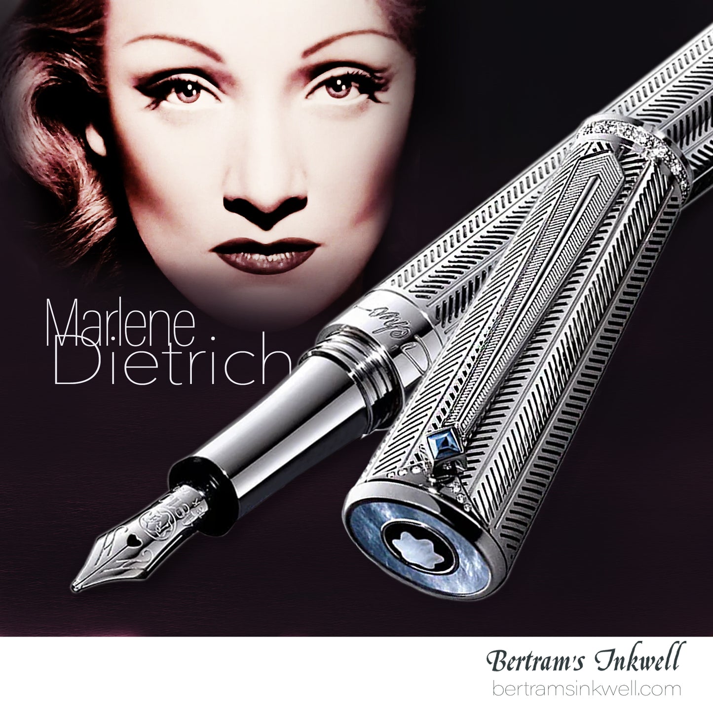 Montblanc Marlene Dietrich 1901 Silver and Diamonds Limited Edition Fountain Pen 101402, 2007
