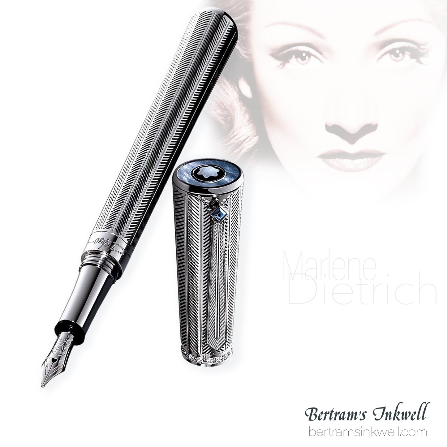 Montblanc Marlene Dietrich 1901 Silver and Diamonds Limited Edition Fountain Pen 101402, 2007