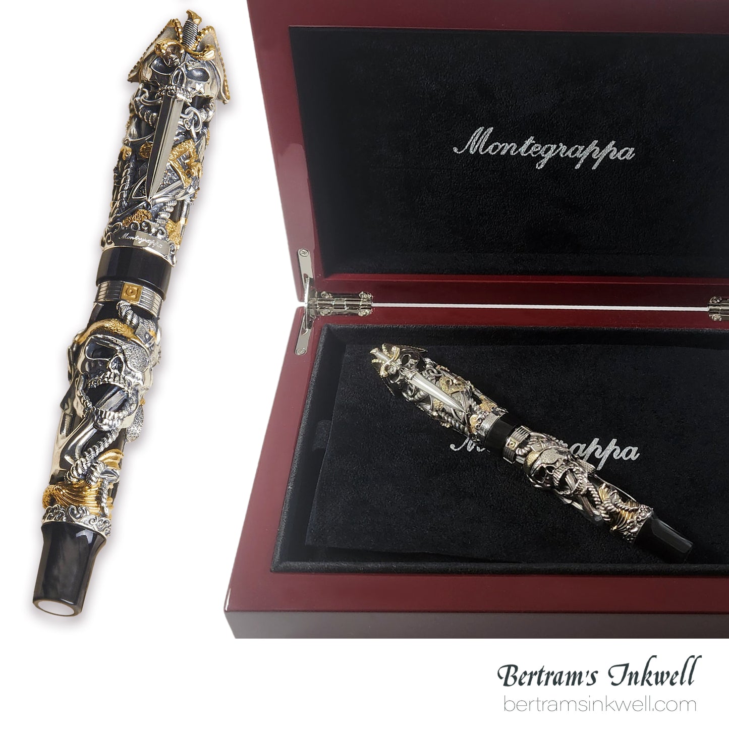 Montegrappa Cult Collection Pirates Limited Edition Sterling Silver Fountain Pen ISCUP3SC, 2016