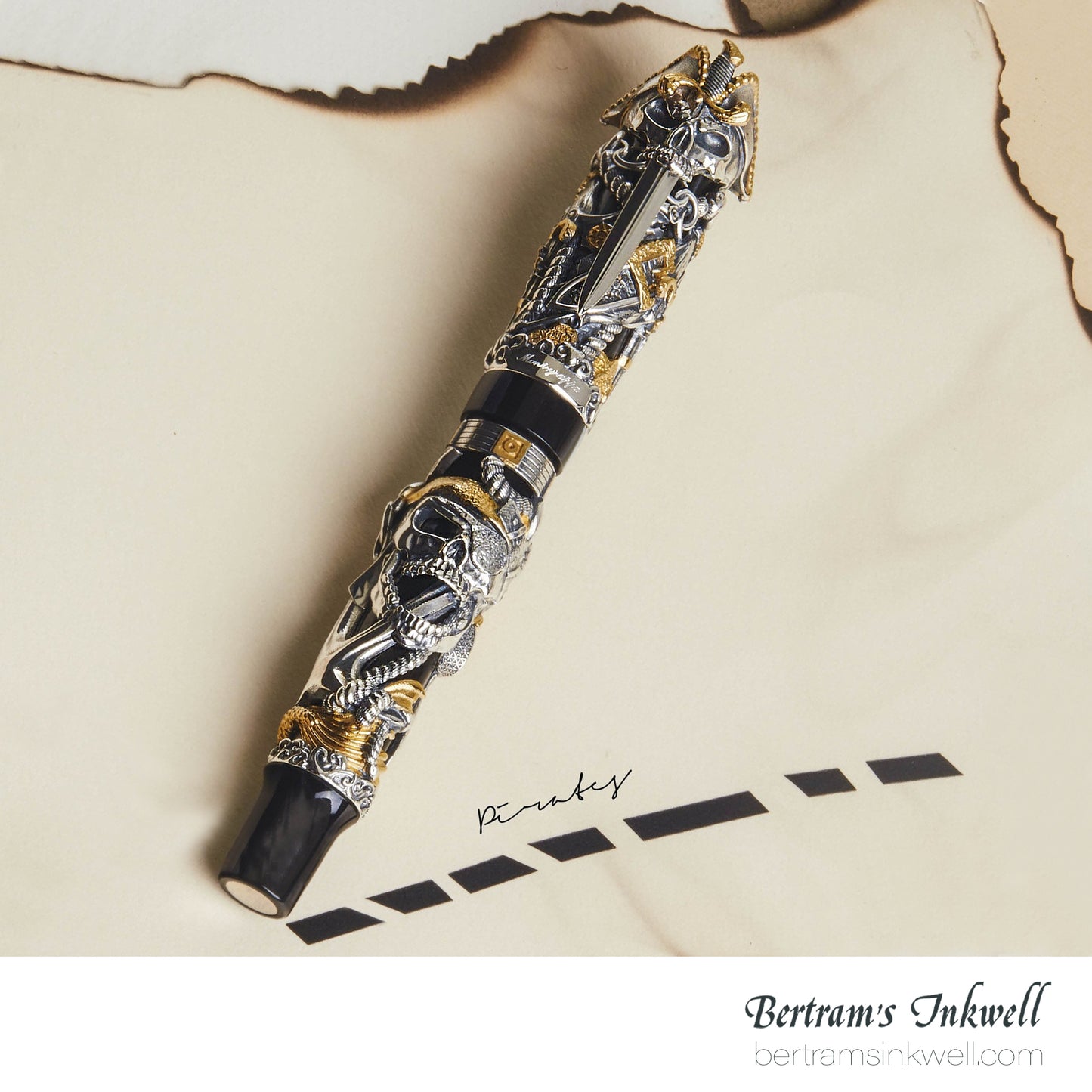 Montegrappa Cult Collection Pirates Limited Edition Sterling Silver Fountain Pen ISCUP3SC, 2016