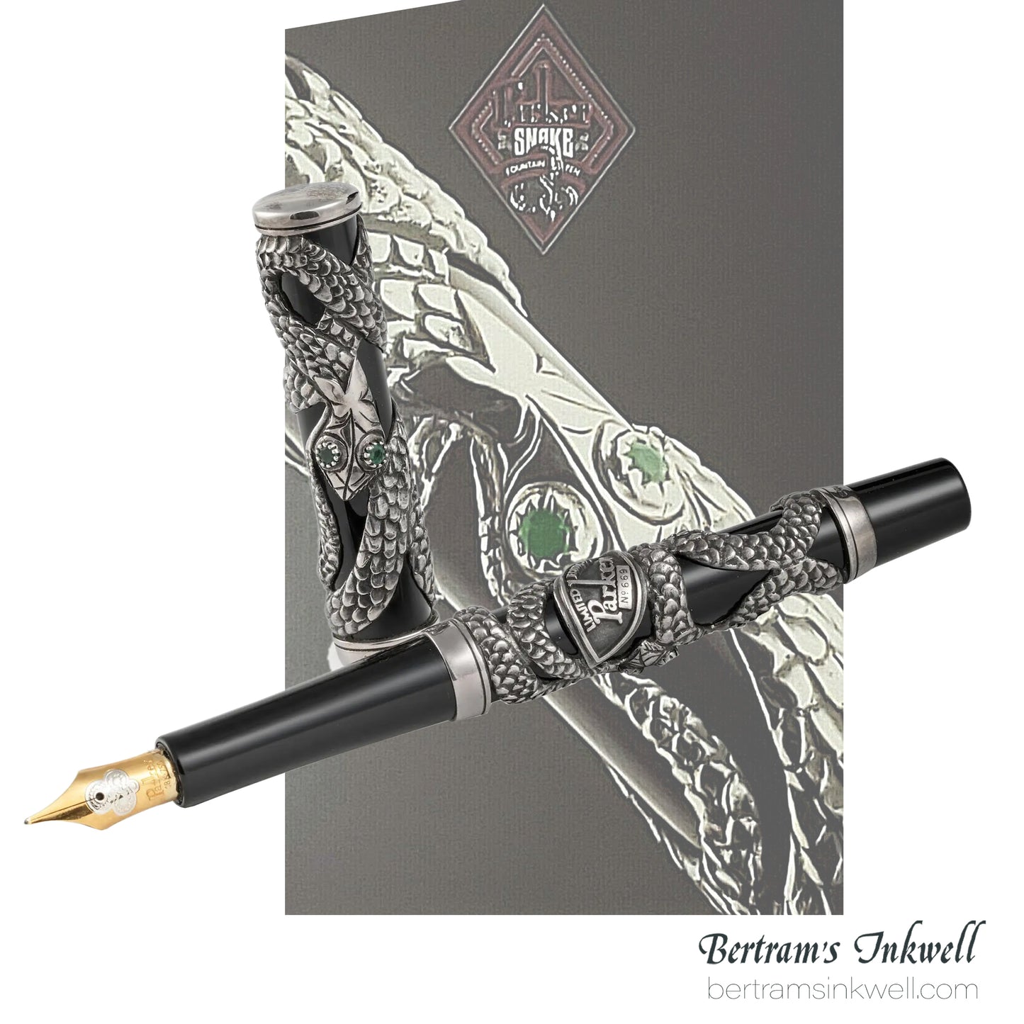 Parker Snake Sterling Silver Limited Edition Fountain Pen, 1997