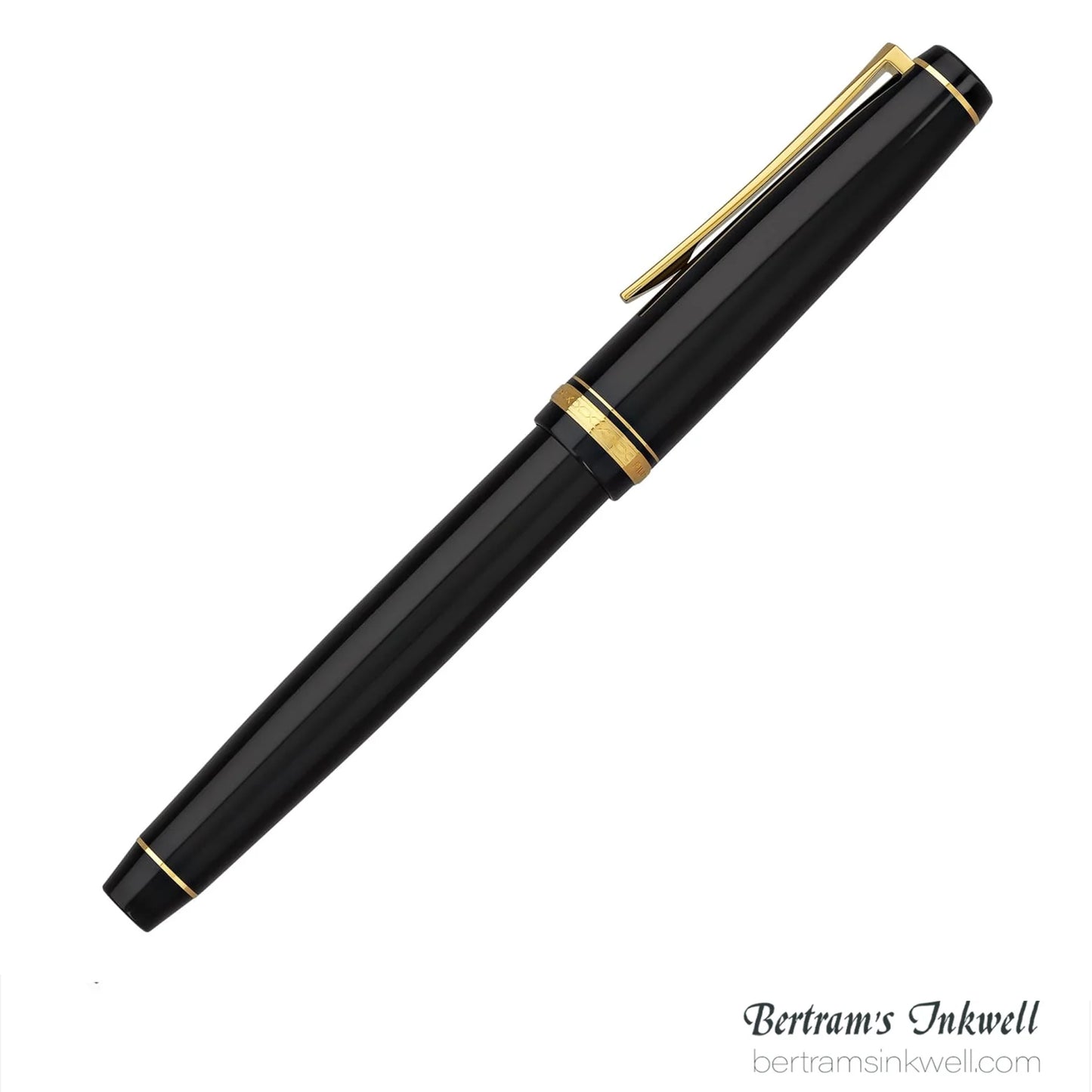 Pilot Falcon Black with Gold Plated Trim Fountain Pen