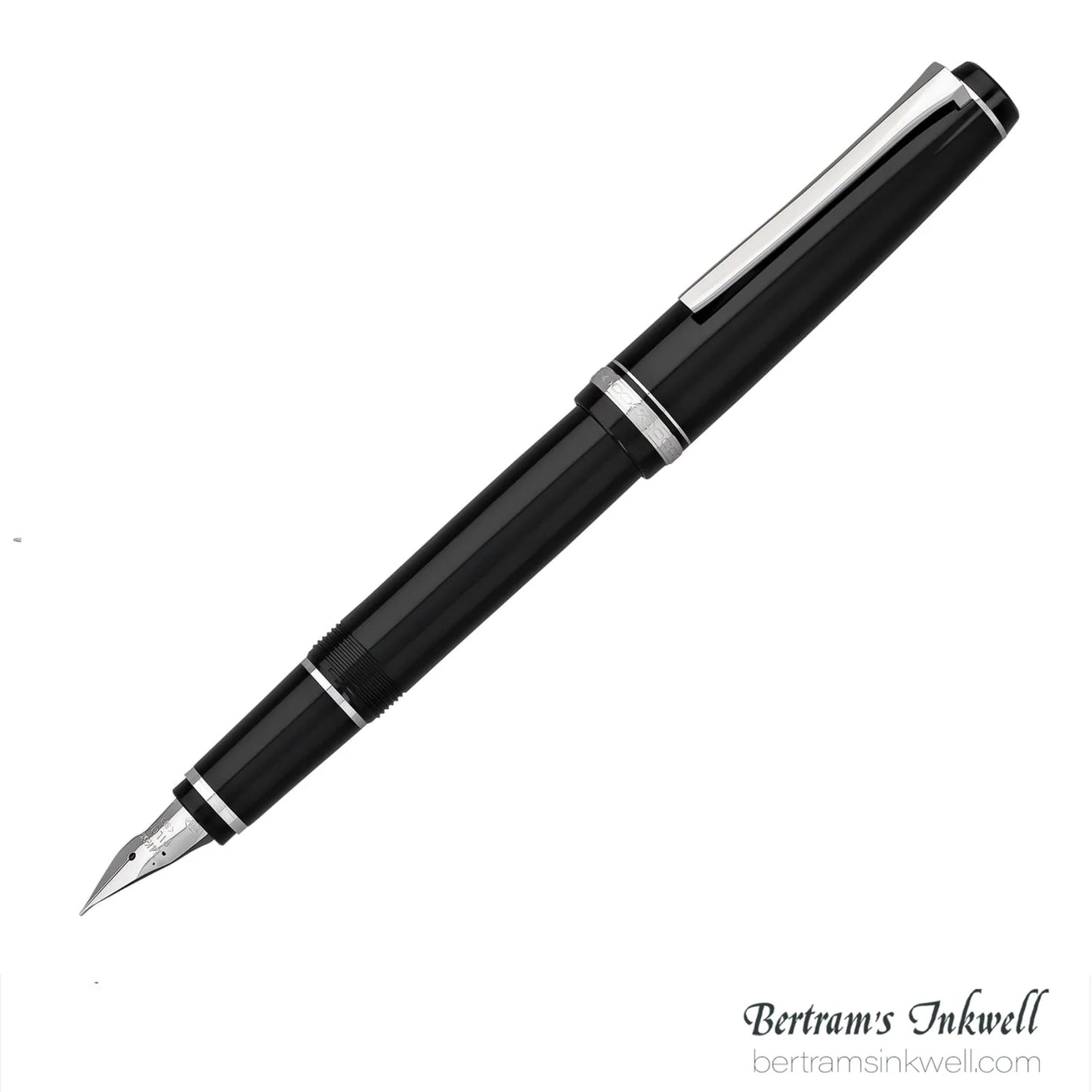 Pilot Falcon Black with Rhodium Plated Trim Fountain Pen