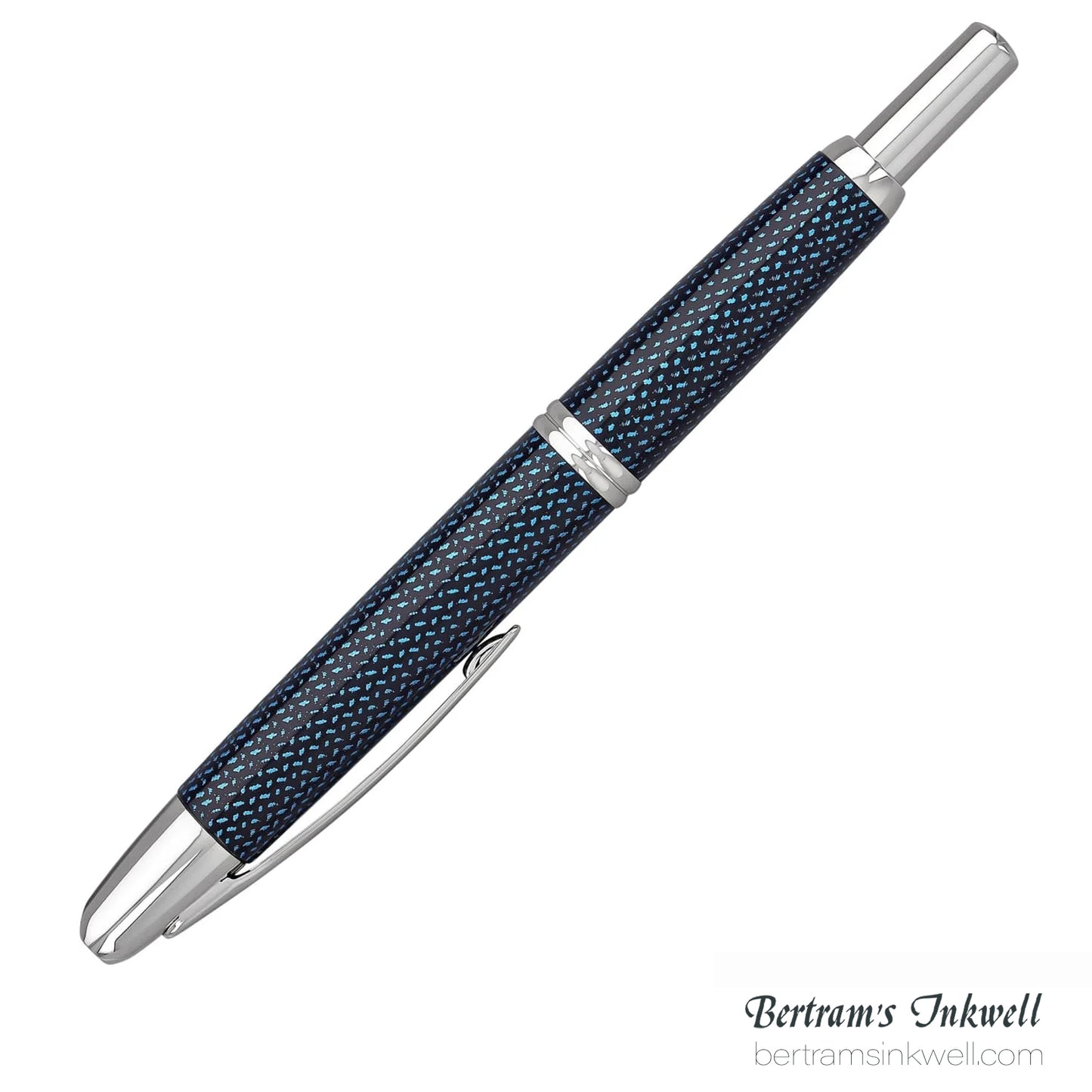 Pilot Vanishing Point Blue Carbonesque and Rhodium Accents Fountain Pen
