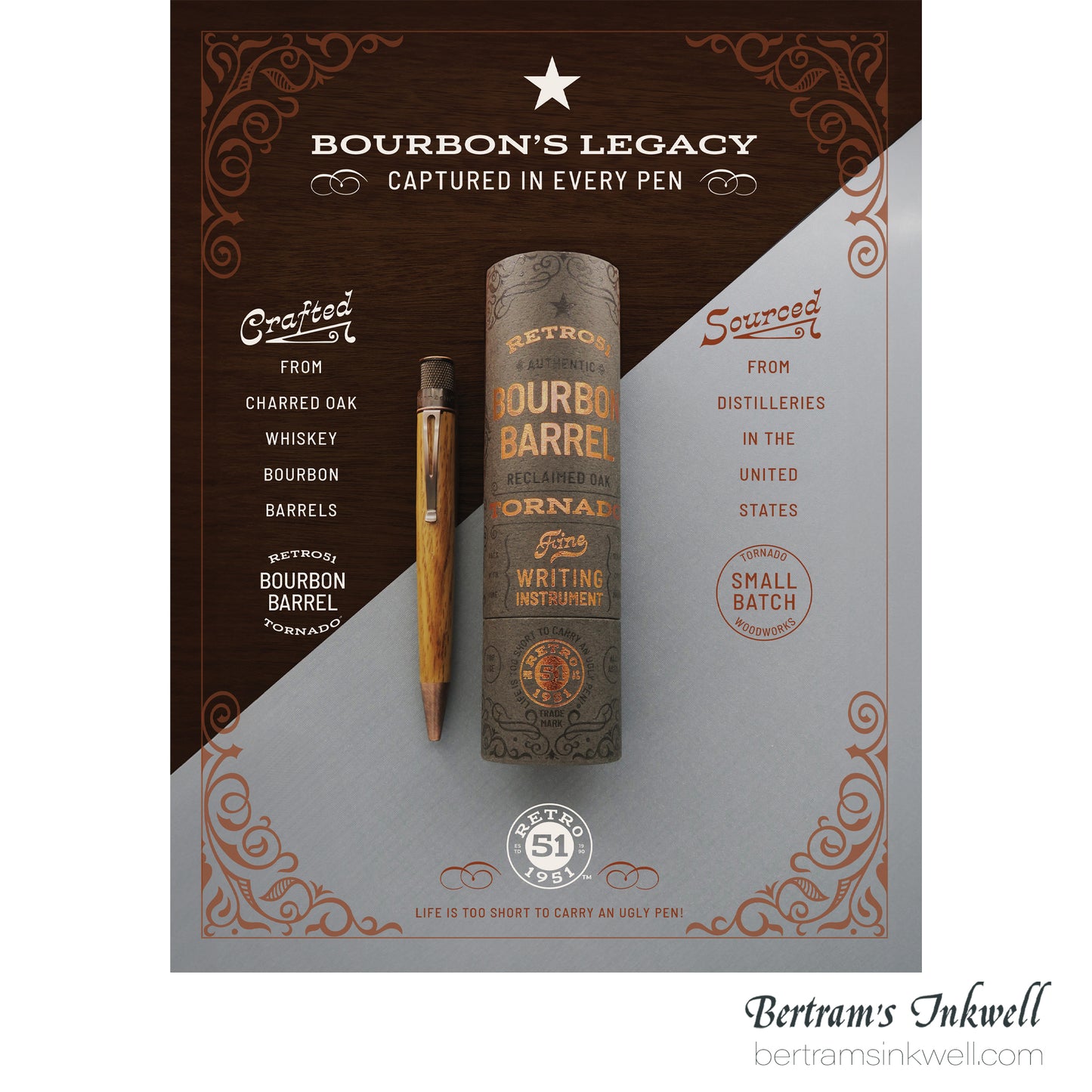 Retro 51 Tornado™ Woodworks - Bourbon Barrel Rollerball