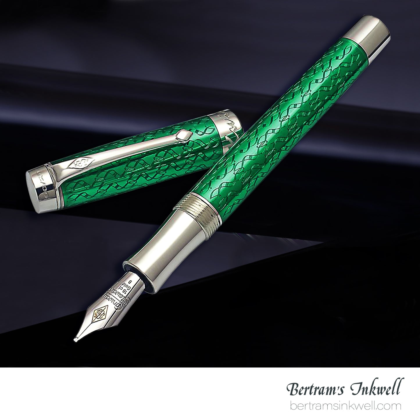 Conway Stewart Duro Serling Silver and Enamel Lime Limited Edition Fountain/Rollerball Pen, 2012