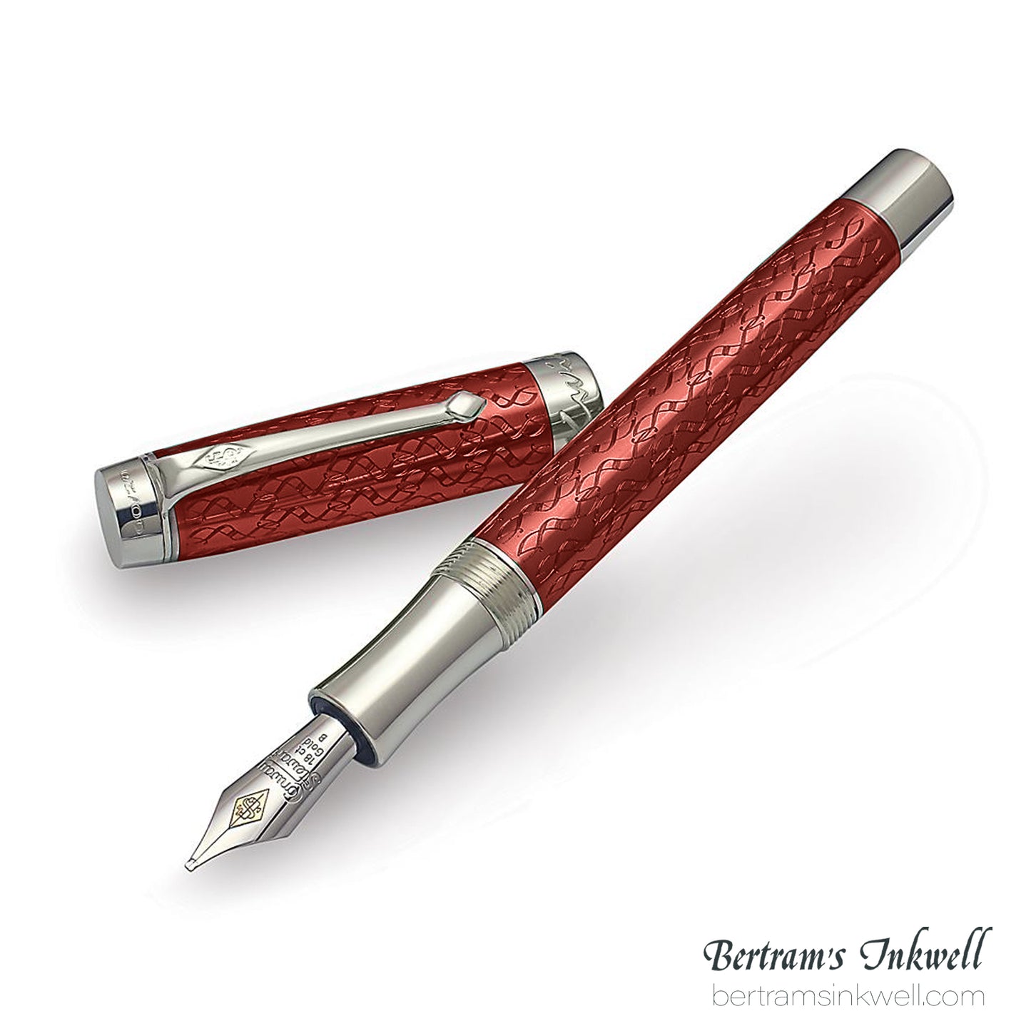 Conway Stewart Duro Serling Silver and Enamel Cherry Limited Edition Fountain/Rollerball Pen, 2012