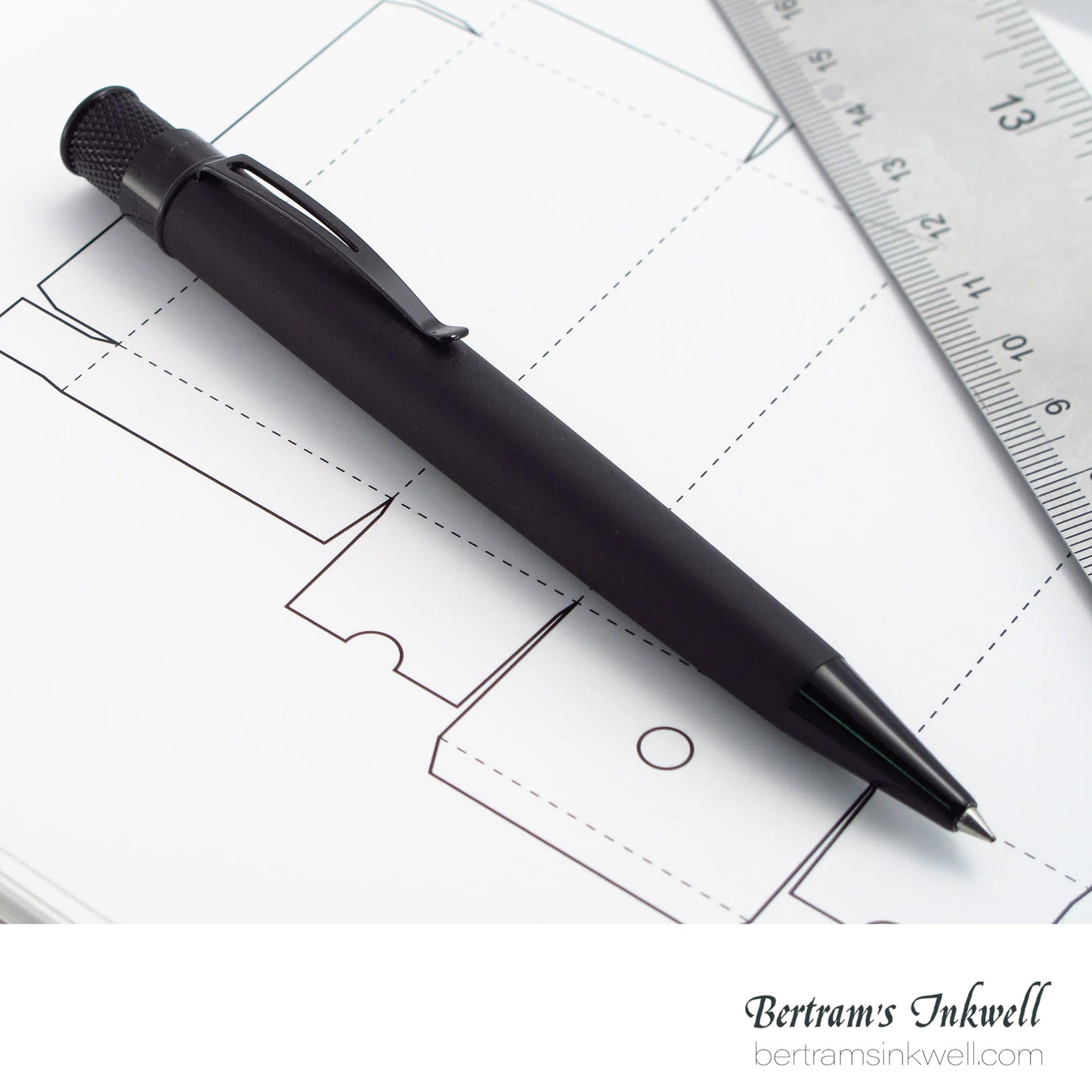 Retro 51 Tornado™ Stealth Lacquer - Matte Black Rollerball