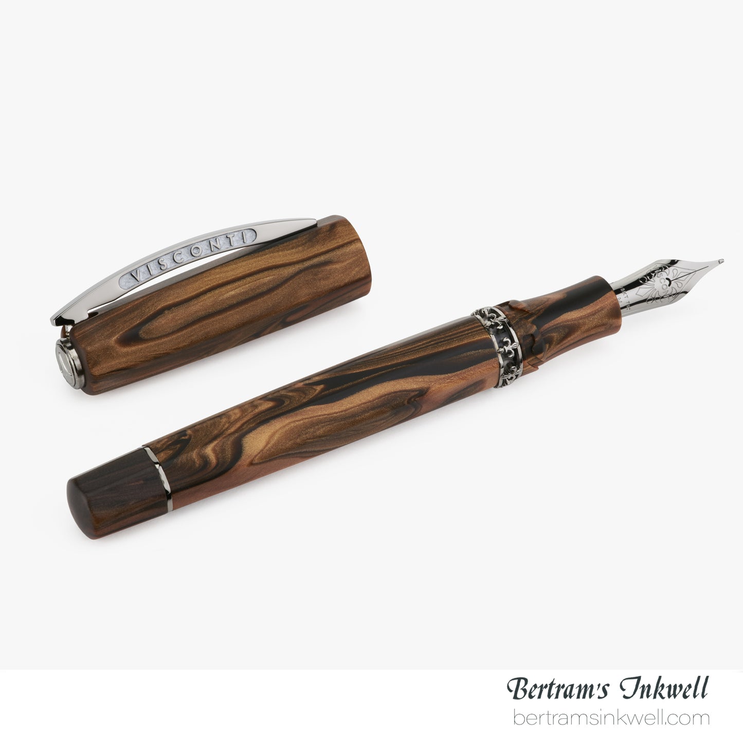 Visconti Medici Briarwood Ruthenium Trim Oversize Fountain Pen