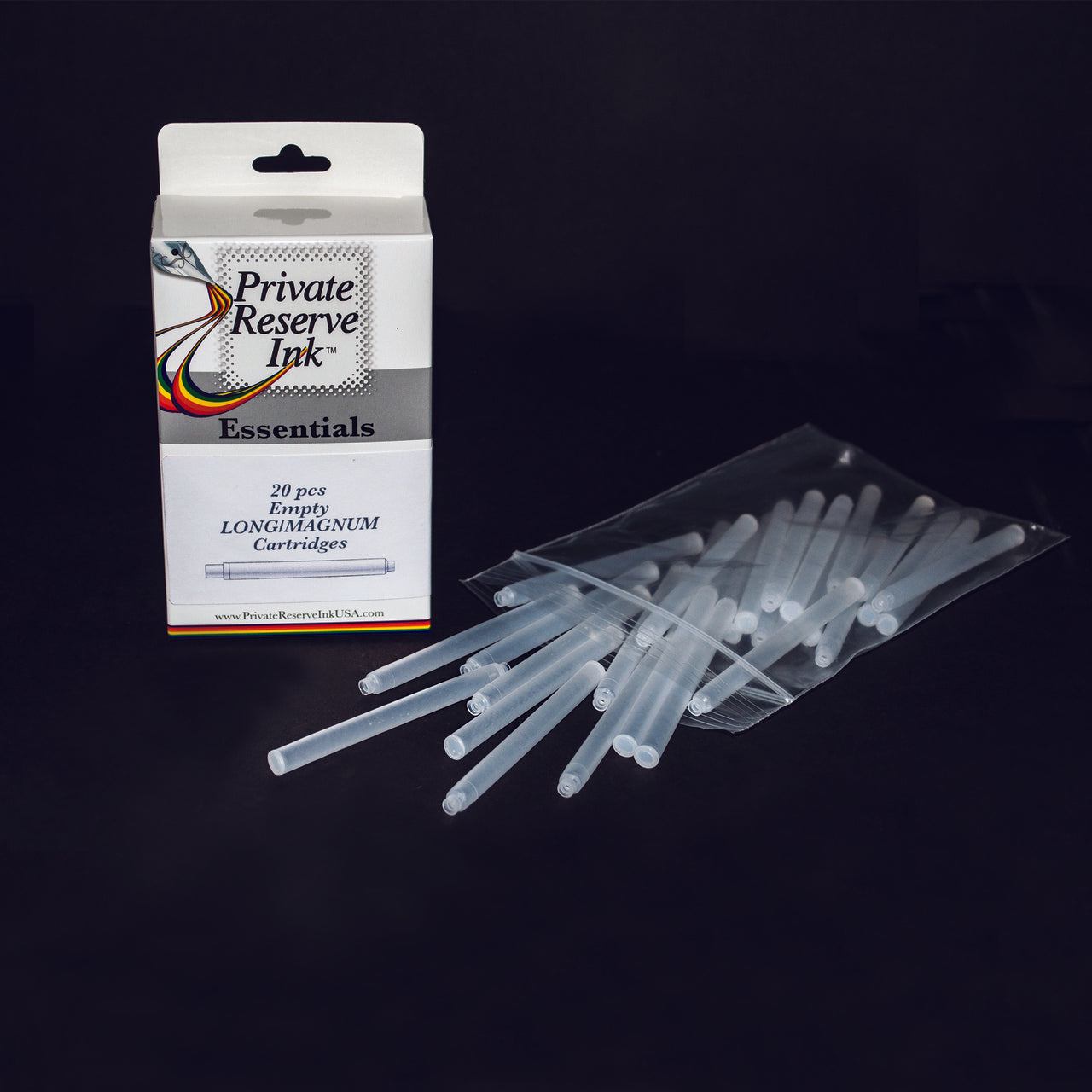 Private Reserve Ink Essentials Empty Long Magnum Cartridges 20 Pieces