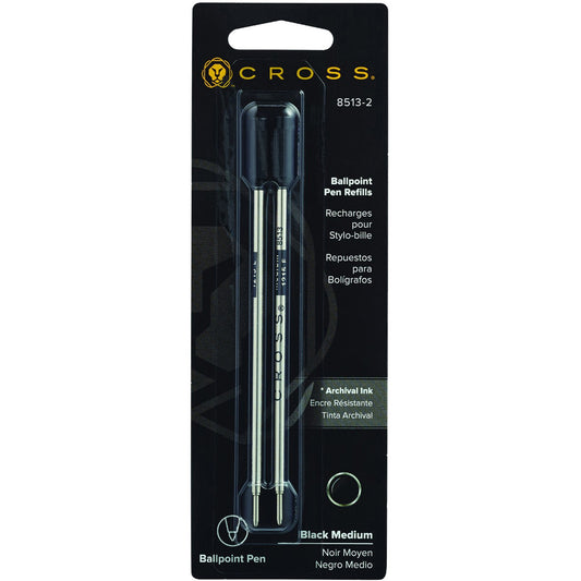 Cross Refills for Ballpoint Pens Black Medium 2 Pack
