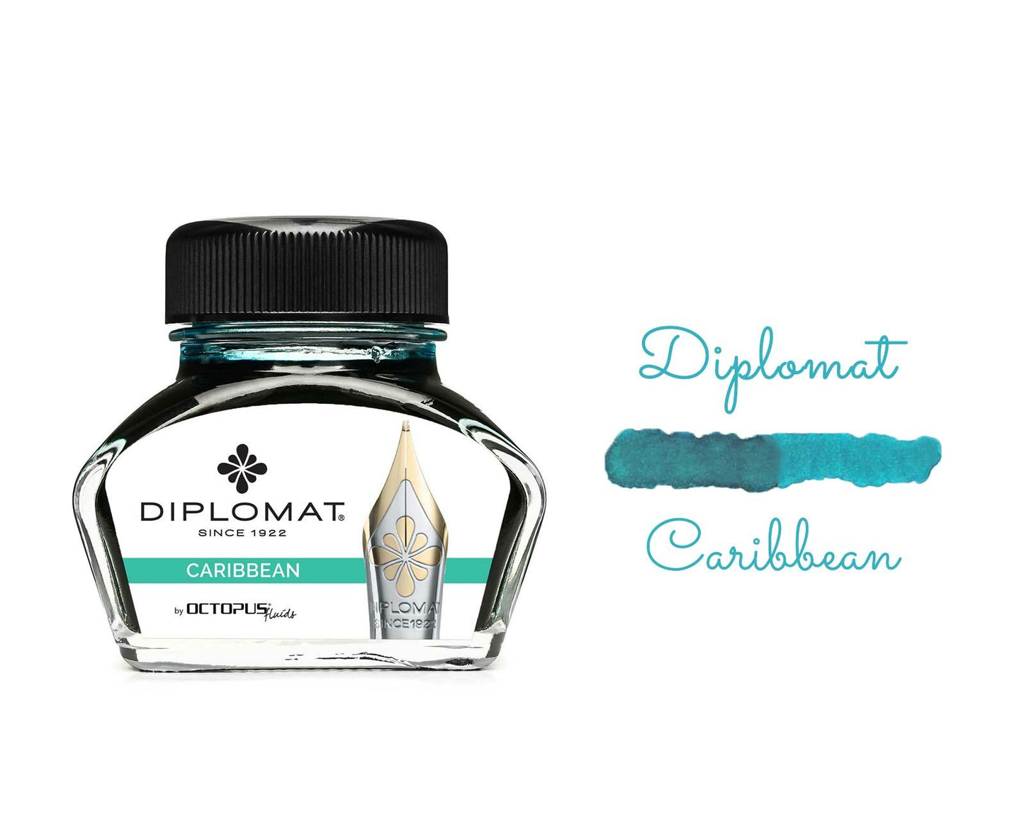 Diplomat Bottled Ink Caribbean Turquoise 30mL