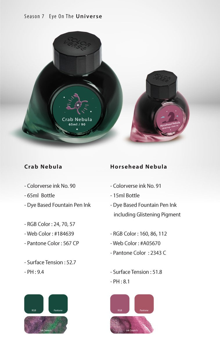 Colorverse Season 7 Eye On The Universe Crab Nebula & Horsehead Nebula Bottled Ink