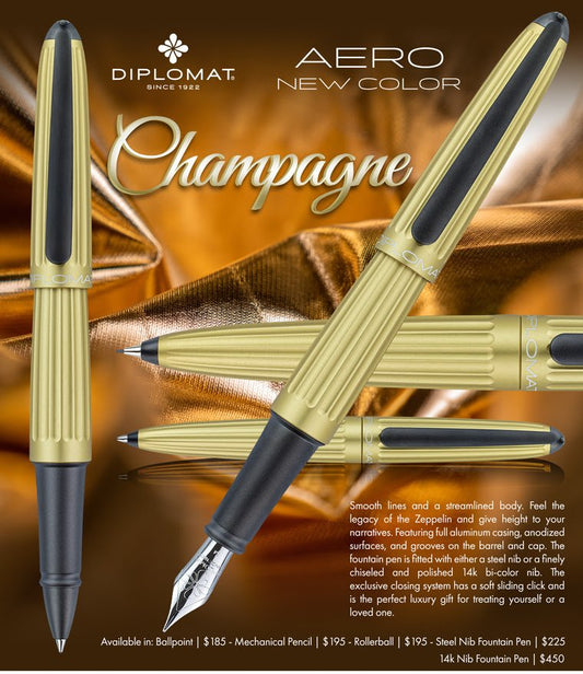 Diplomat Aero Champagne Pen Collection