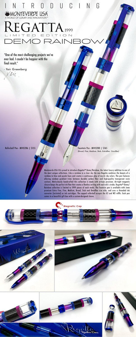 Monteverde Regatta Demo Rainbow Fountain Pen