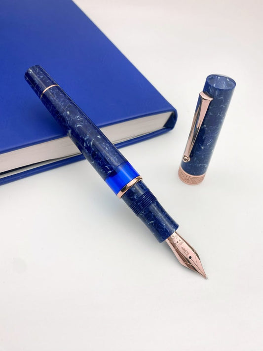 Delta Lapis Blue Celluloid Fountain Pen