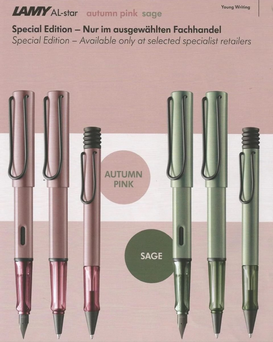 Lamy Al-Star Special Edition Pink And Sage Green Pens