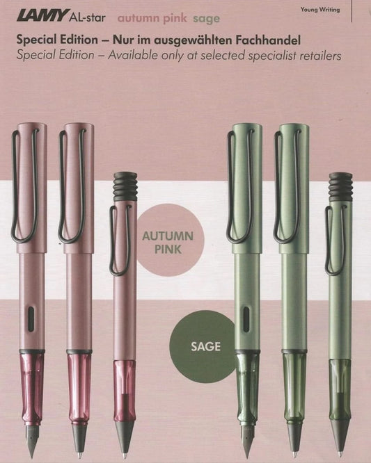 Lamy Al-Star Special Edition Pink And Sage Green Pens