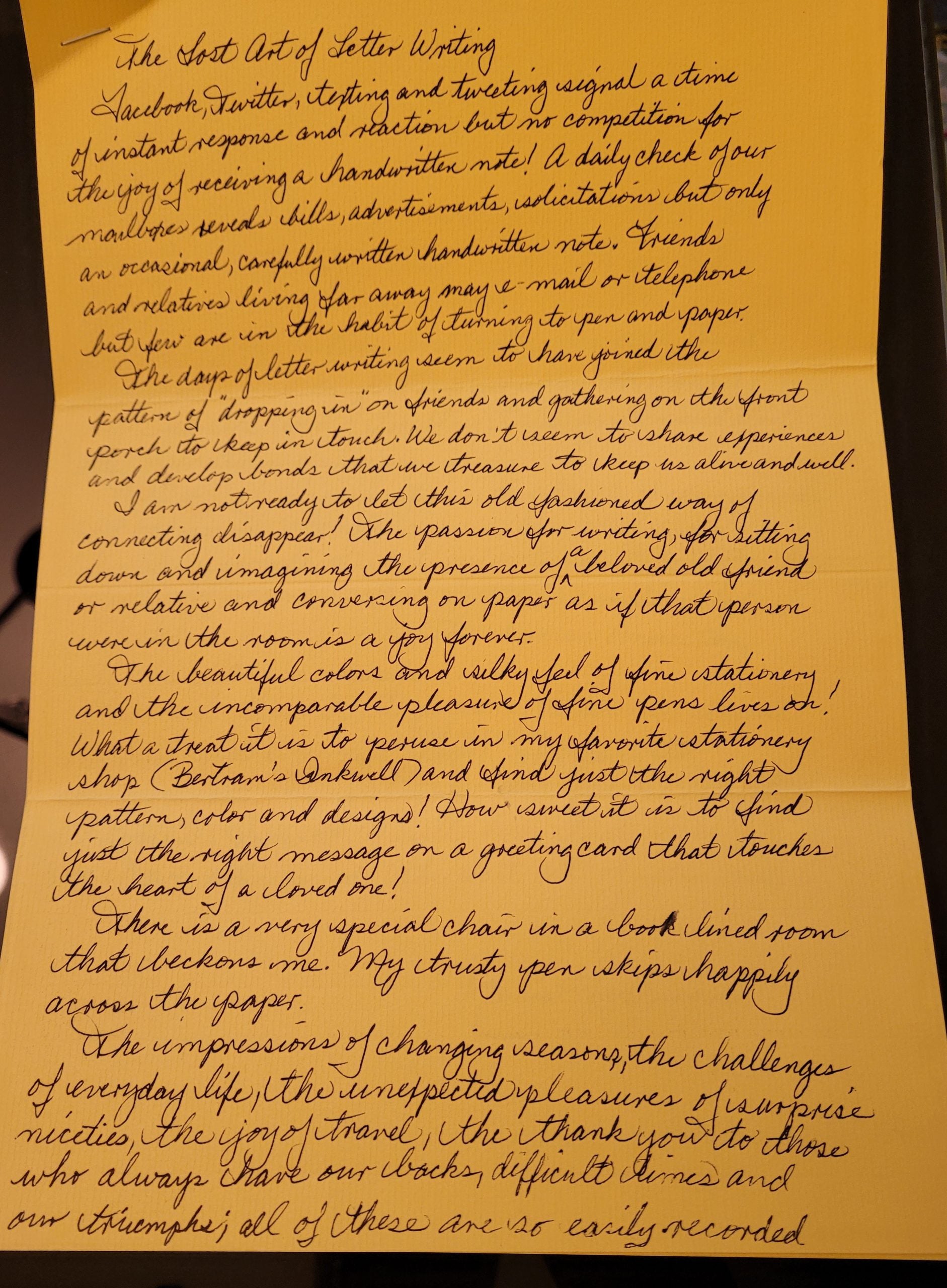 The Lost Art Of Letter Writing – Bertram's Inkwell