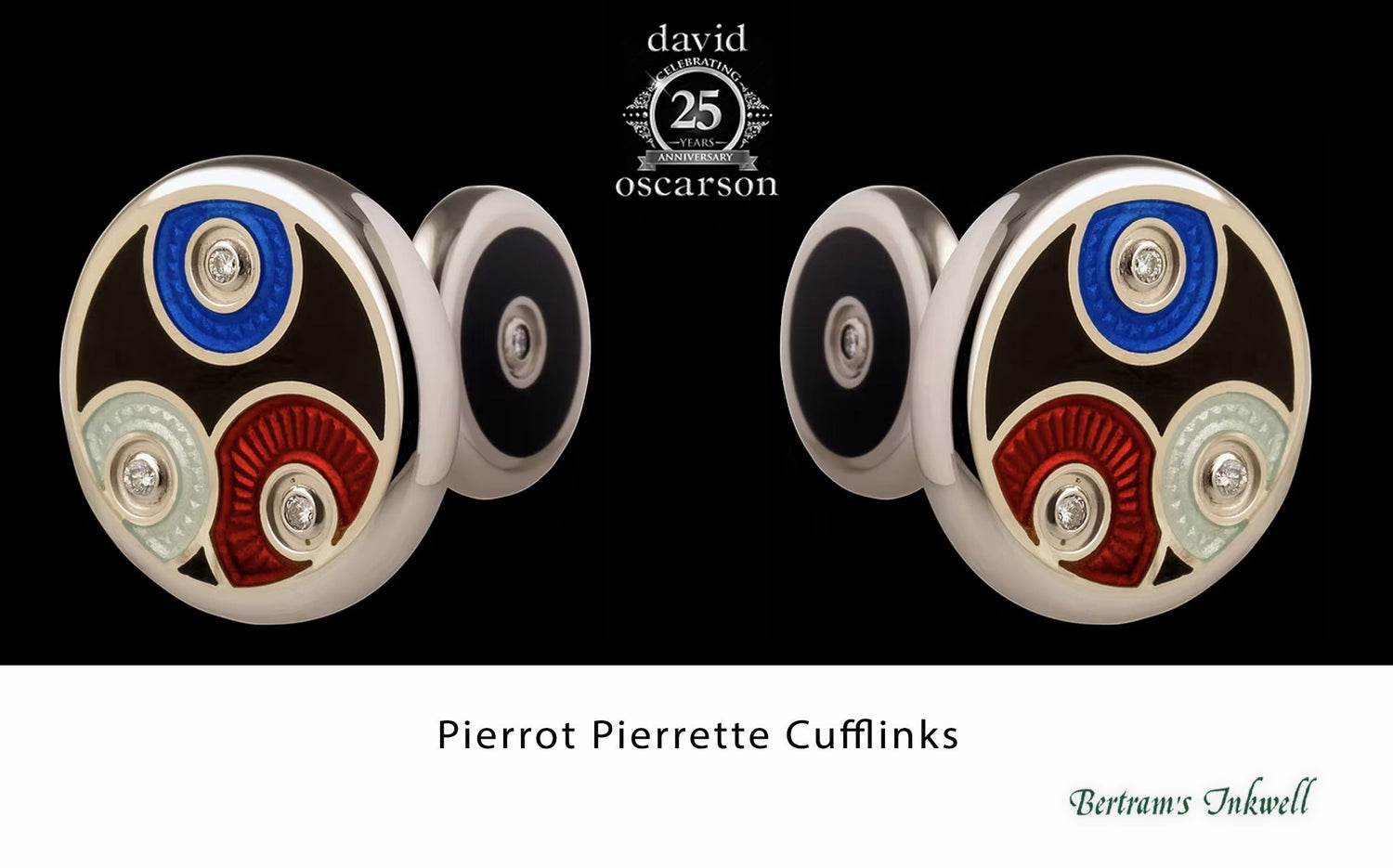 David Oscarson Pierrot Pierrette Cufflinks