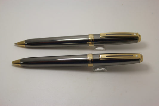 Sheaffer Prelude Polished Dark Metal Finish Ballpoint and Pencil Set