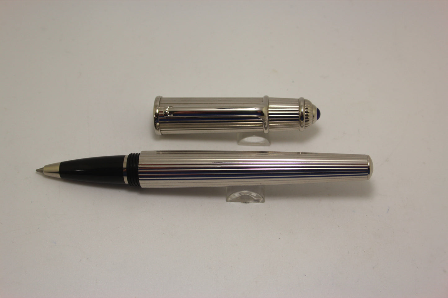 Cartier Diabolo Platinum Plated Pinstripe Rollerball