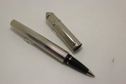 Cartier Diabolo Platinum Plated Pinstripe Rollerball