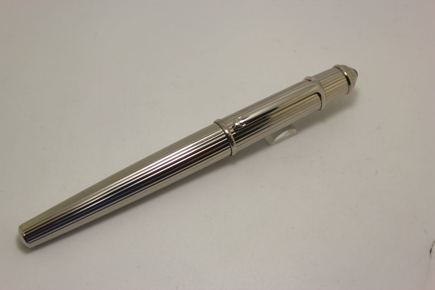 Cartier Diabolo Platinum Plated Pinstripe Rollerball