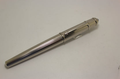 Cartier Diabolo Platinum Plated Pinstripe Rollerball