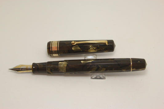 Omas Celluloid Staft Green Paragon Fountain Pen