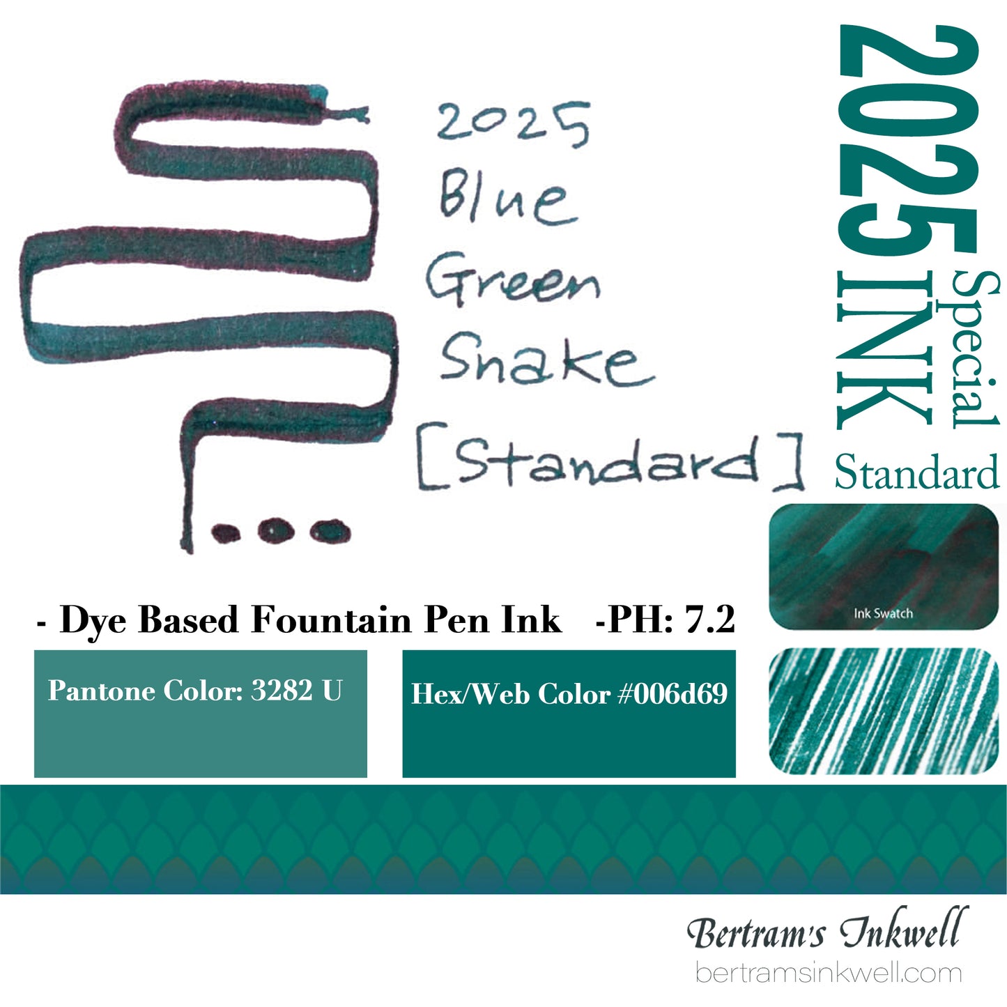 Colorverse 2025 Blue Green Snake / Standard 15 mL Bottled Ink