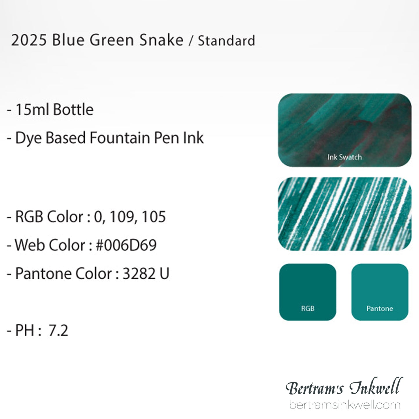 Colorverse 2025 Blue Green Snake / Standard 15 mL Bottled Ink