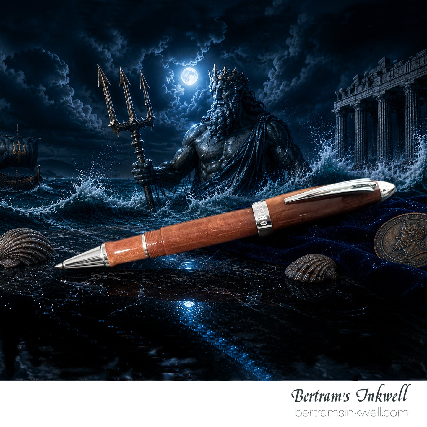 Aurora Nettuno Tridente Arena Numbered Edition Rollerball With Leather Pen Case 2011
