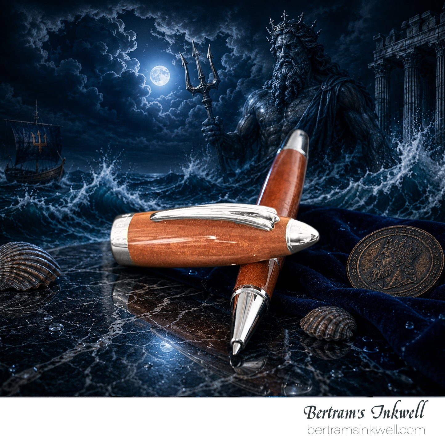Aurora Nettuno Tridente Arena Numbered Edition Rollerball With Leather Pen Case 2011