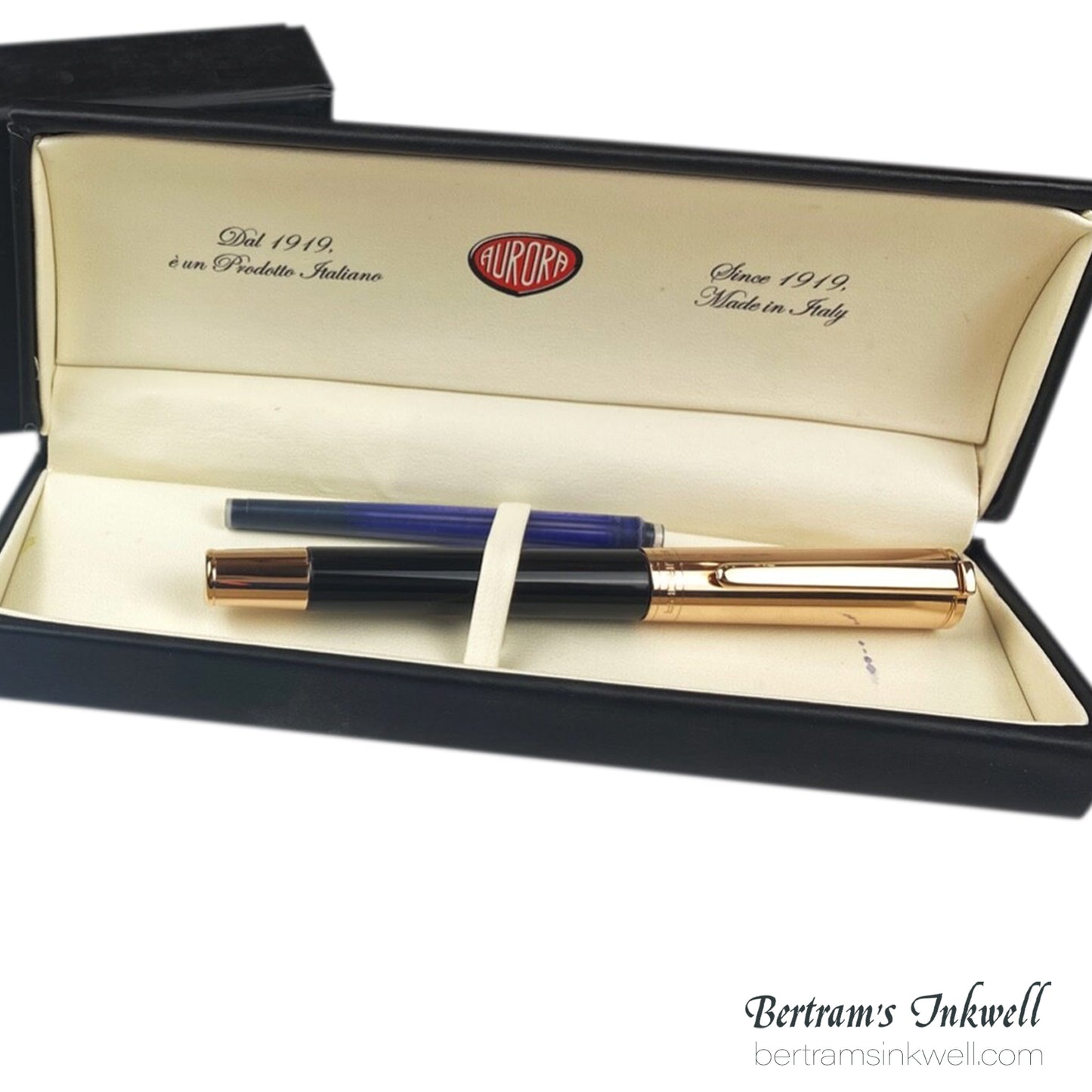 Aurora TU Black with Rose Gold PVD Fountain Pen, T11CPN, 2007