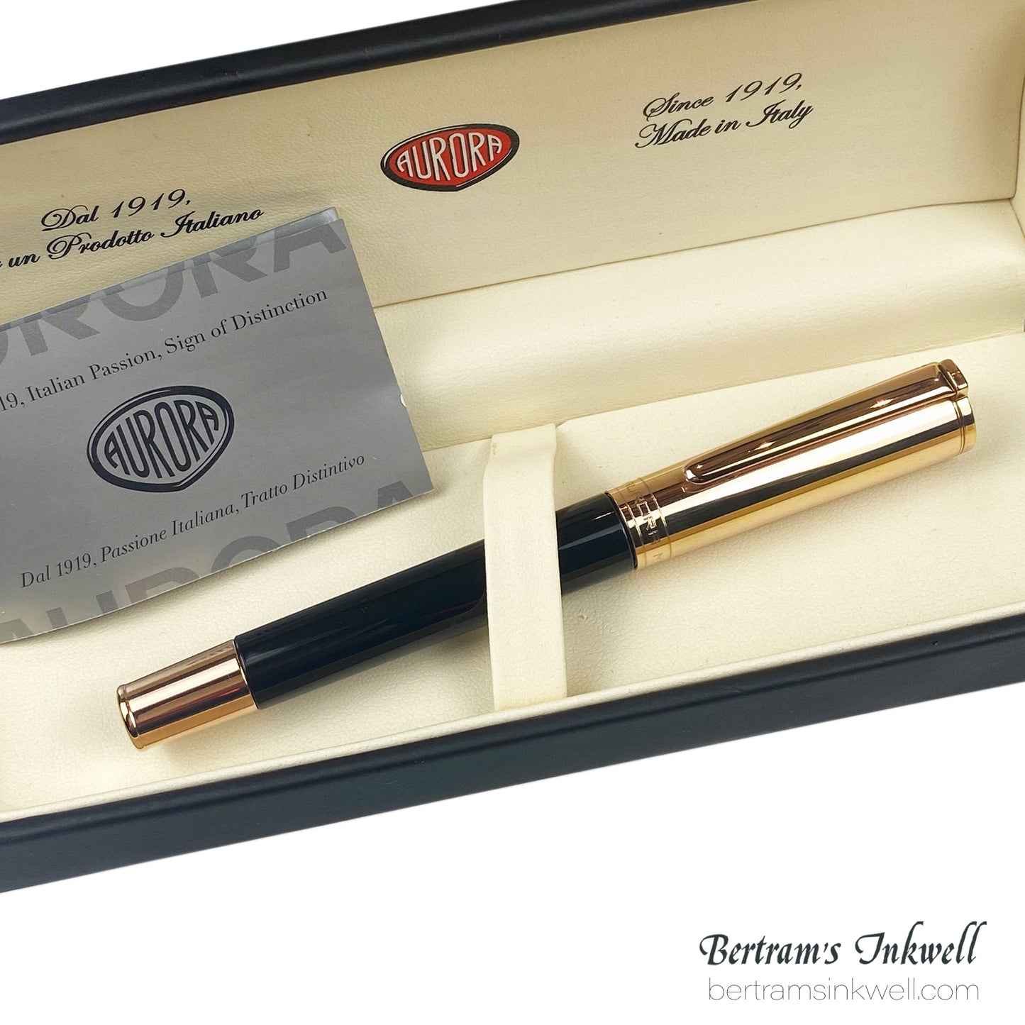 Aurora TU Black with Rose Gold PVD Rollerball, T71CPN, 2007
