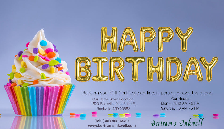 Bertram's Inkwell Gift Card - Happy Birthday