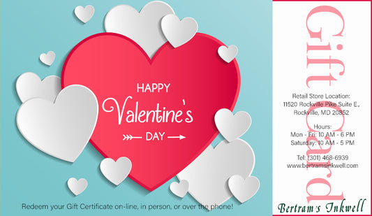 Bertram's Inkwell Gift Card - Valentine's Day Hearts
