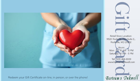 Bertram's Inkwell Gift Card - Nurse Appreciation - Heart in the hands